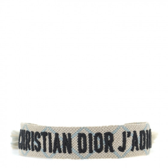 Dior Jewelry - CHRISTIAN DIOR Woven Cotton J'Adior Friendship Bracelet Beige